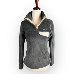 Women's Patagonia Re-Tool Snap-T Pullover Fleece Gray Beige XS